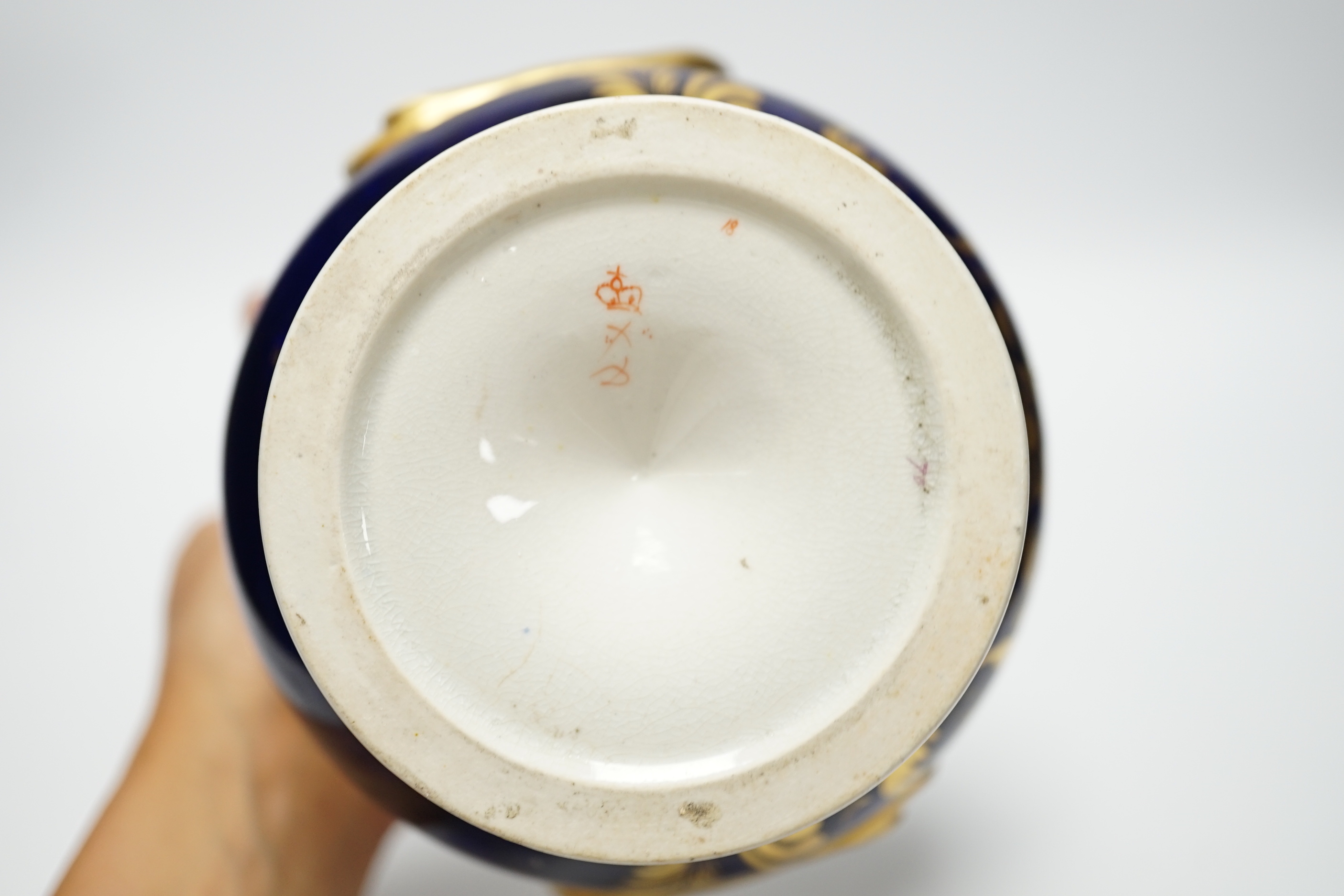 A Derby campana vase, c.1815, with floral decoration, 20cm
